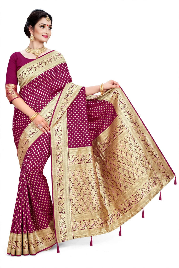 Mahroon Color Woven saree Rich Pallu Silk Heritage-1