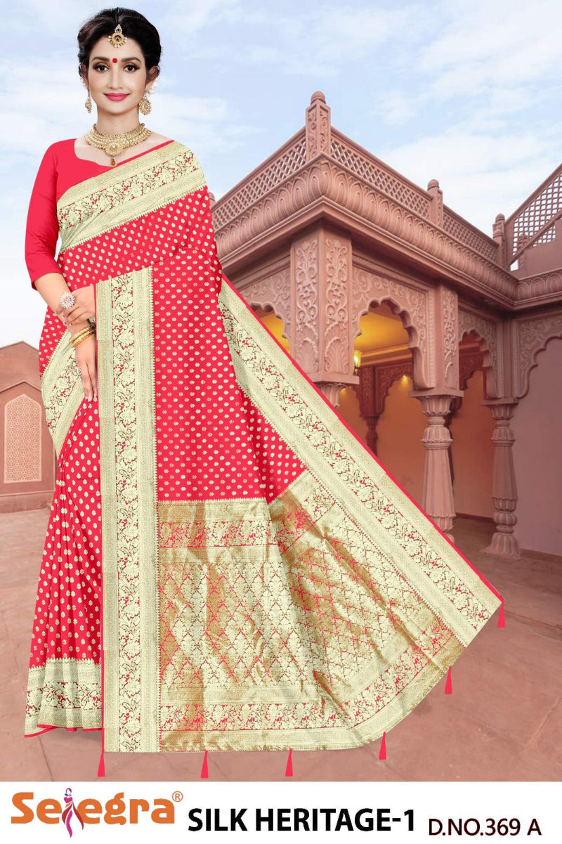 Red Color Woven saree