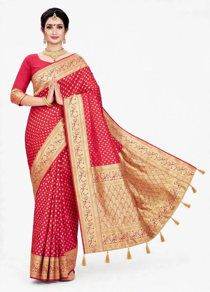 Gajari Color Woven saree Rich Pallu Silk Heritage-1