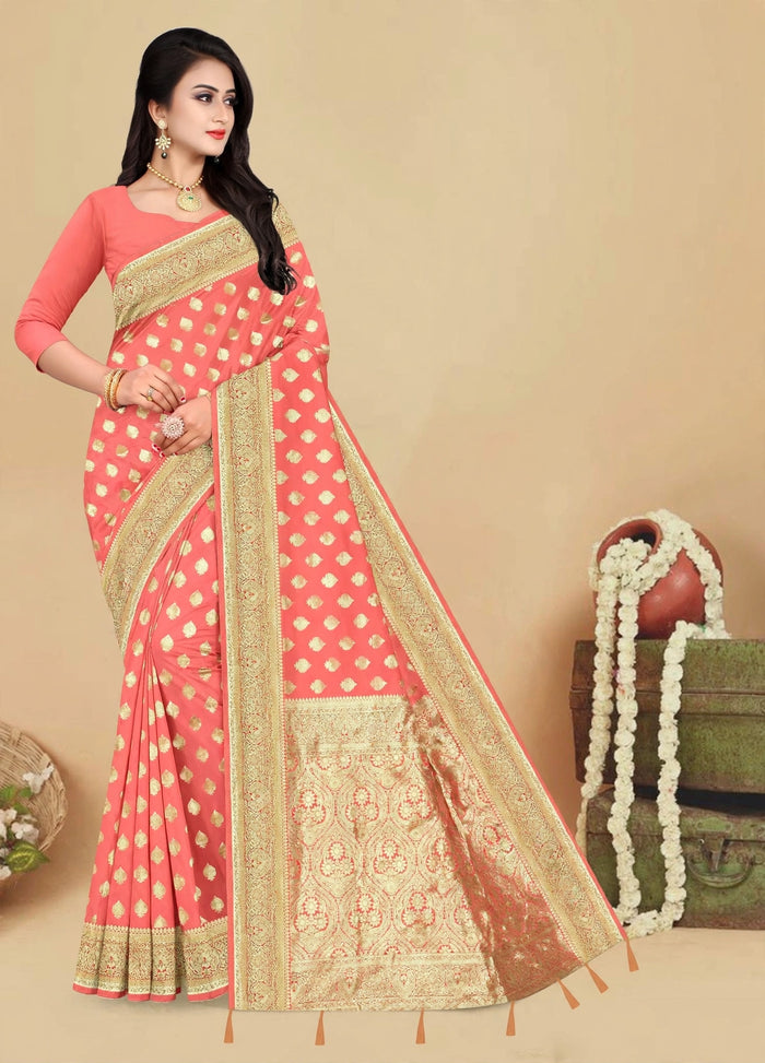 Gajari Color Woven saree Rich Pallu Silk Heritage-2
