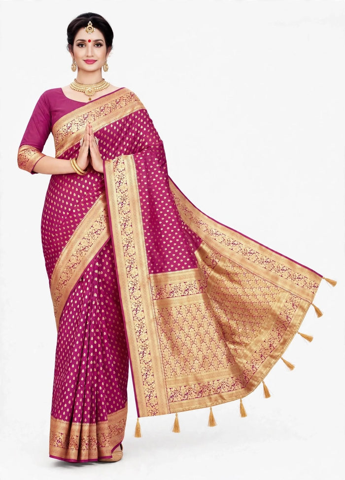 Magenta Color Woven saree Rich Pallu Silk Heritage-1