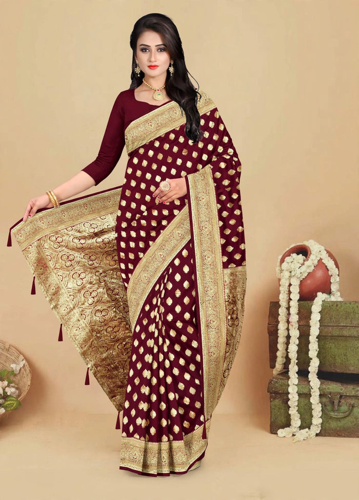 Mahroon Color Woven saree Rich Pallu Silk Heritage-2