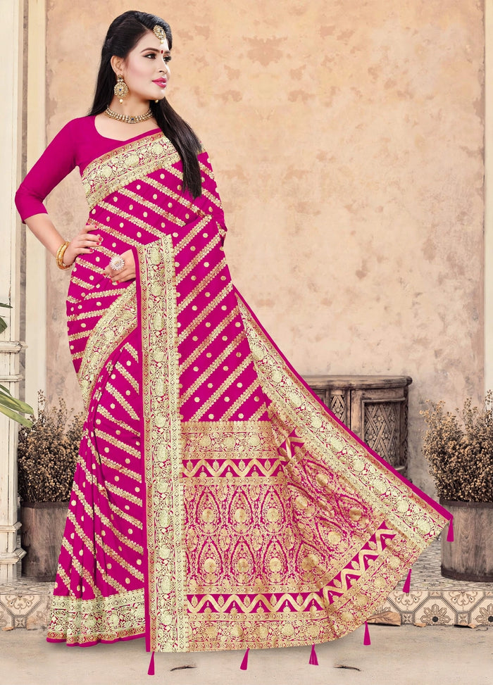Magenta Color Woven saree Rich Pallu Silk Heritage-3