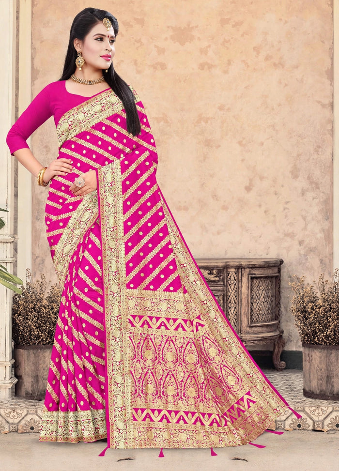 Rani Pink Color Woven saree Rich Pallu Silk Heritage-3