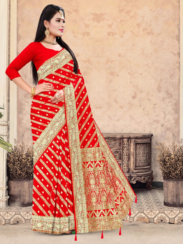 Red Color Woven saree Rich Pallu Silk Heritage-3