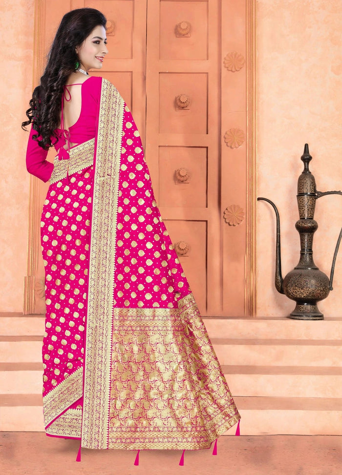 Rani Pink Color Woven saree Rich Pallu Silk Heritage-4