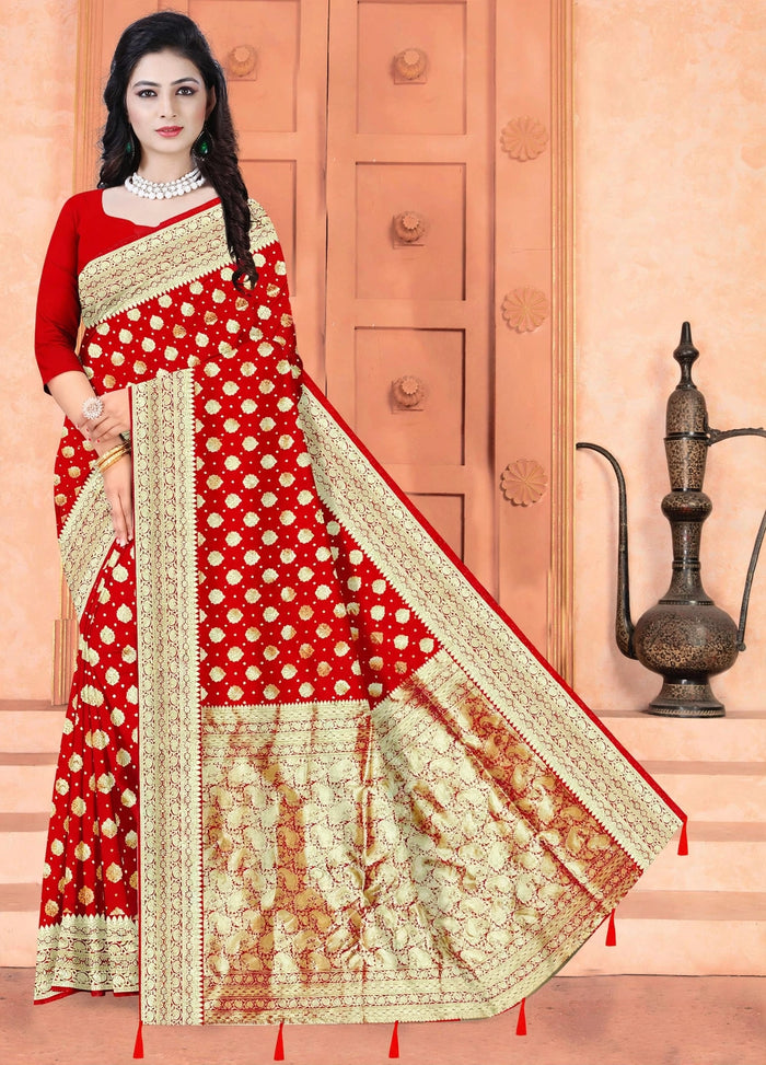 Red Color Woven saree Rich Pallu Silk Heritage-4